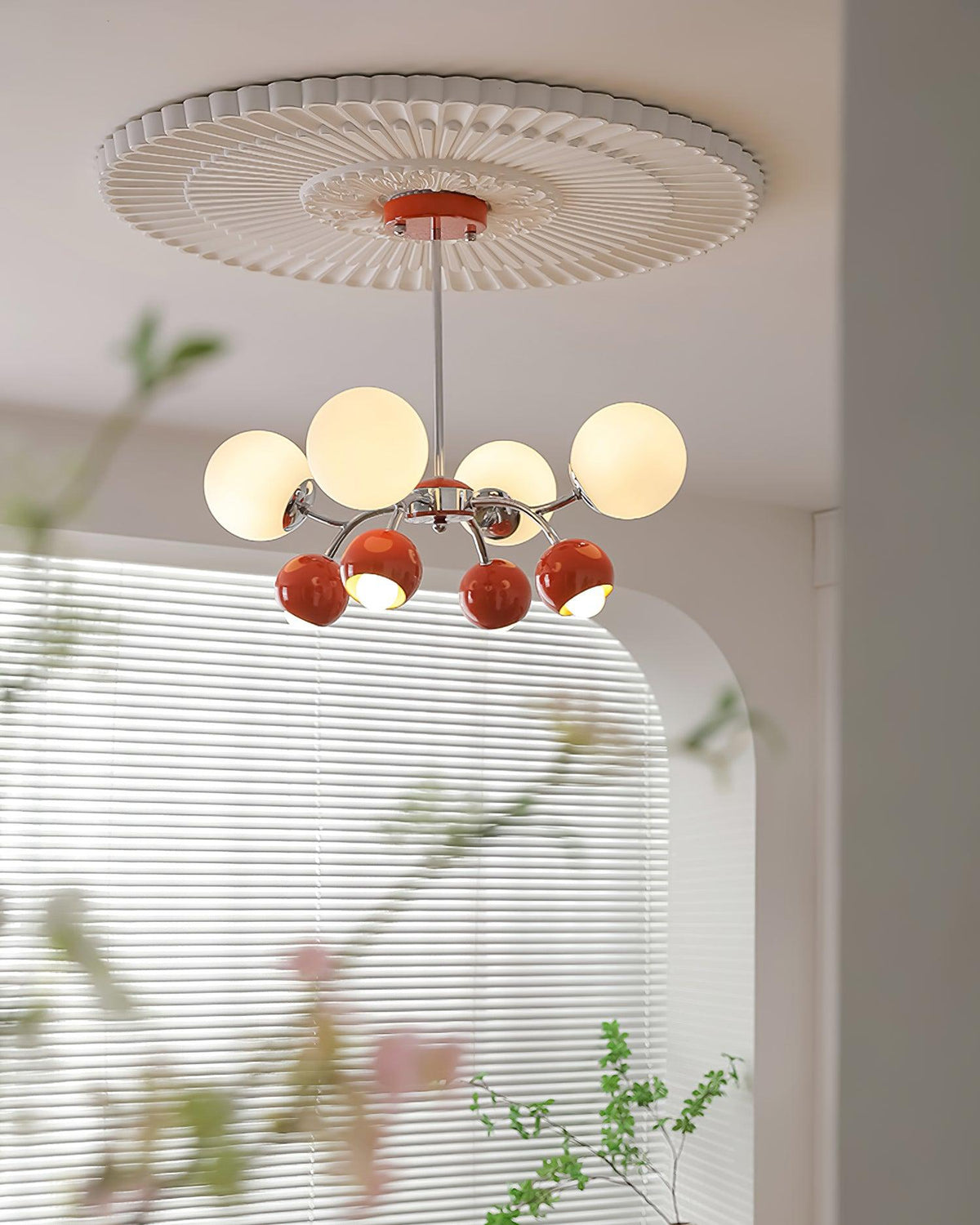 Eloria Chandelier Glass Dome Petal Minimalist Ambient