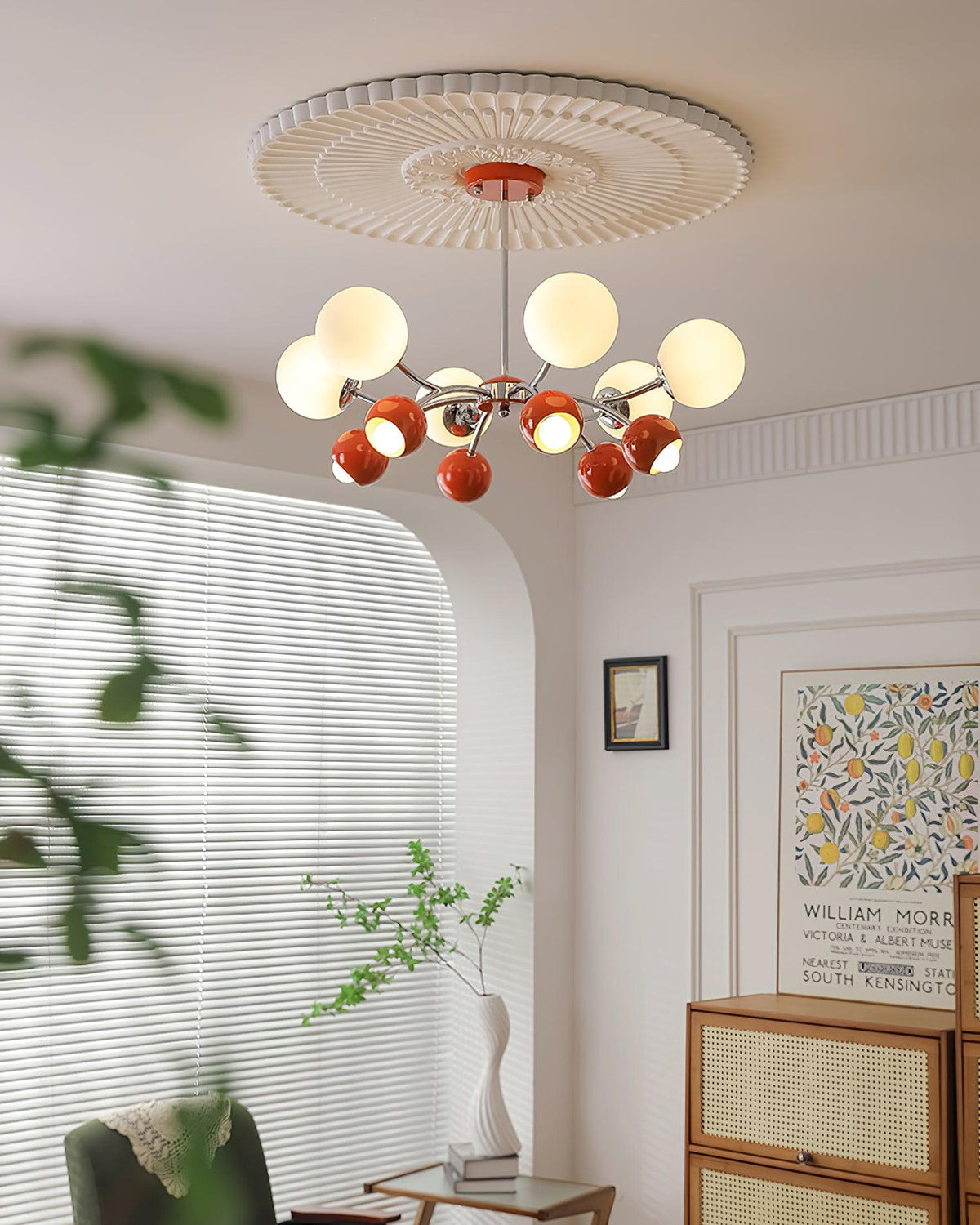 Eloria Chandelier Glass Dome Petal Minimalist Ambient