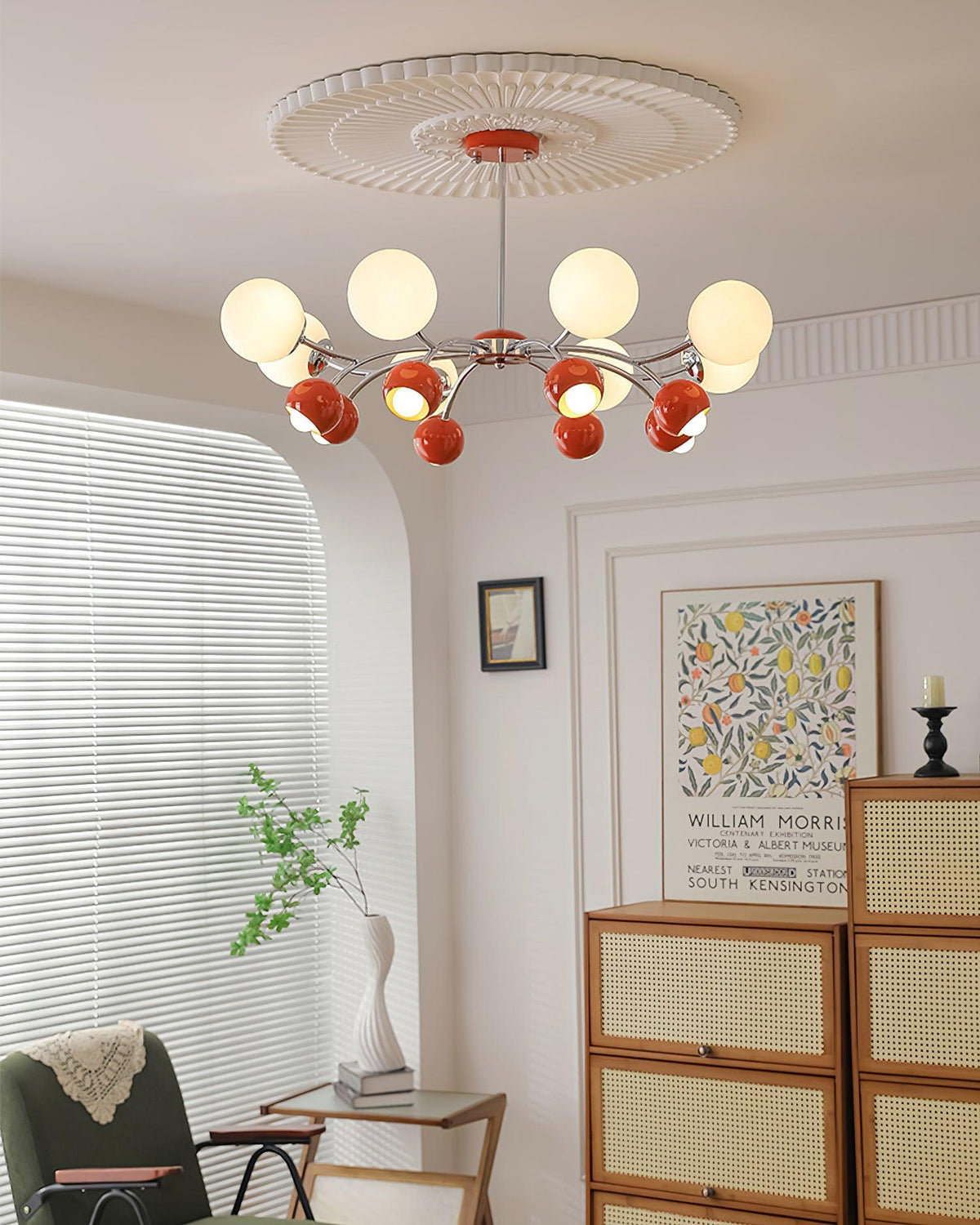 Eloria Chandelier Glass Dome Petal Minimalist Ambient