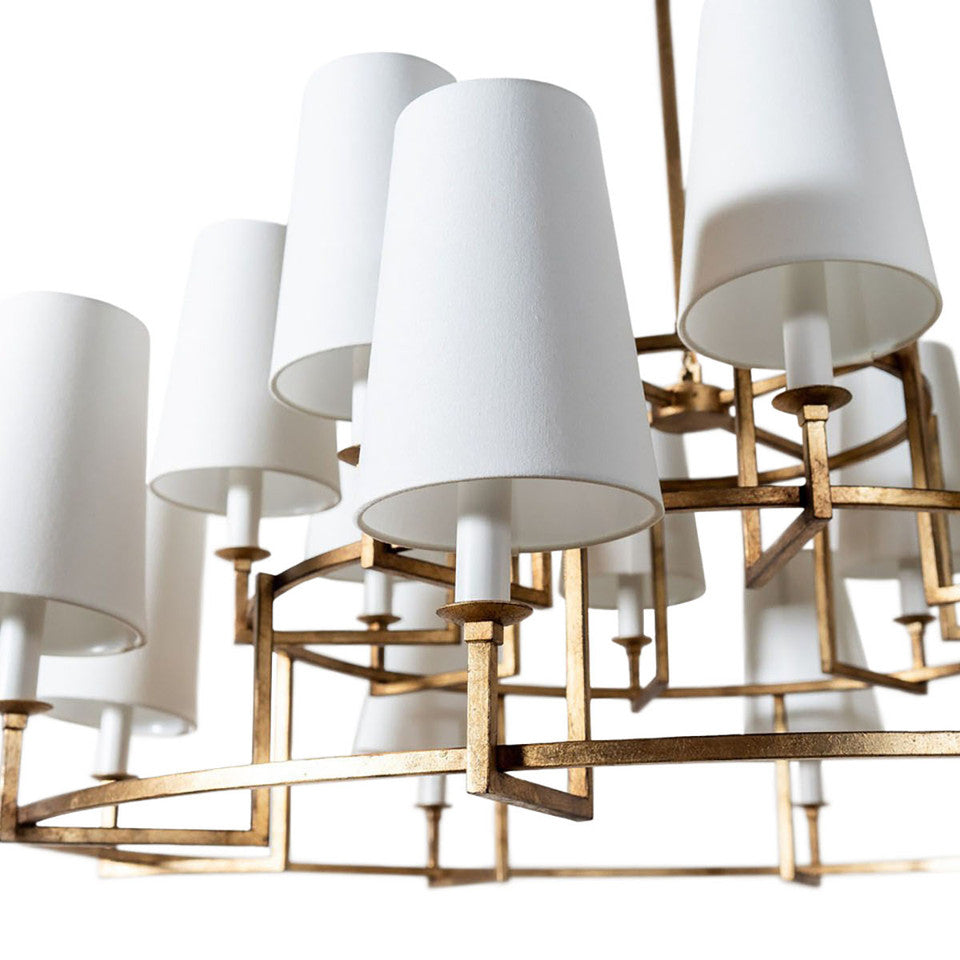 Modica Elegance Brass Fabric Chandelier