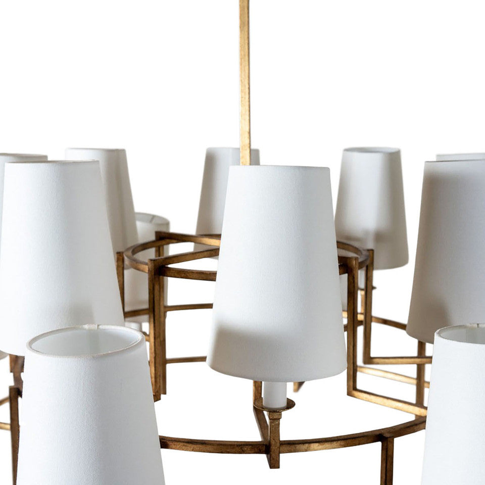 Modica Elegance Brass Fabric Chandelier