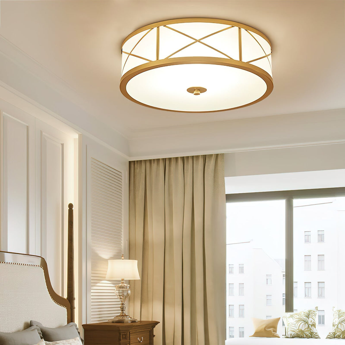 Vovene Brass Glass Ceiling Light