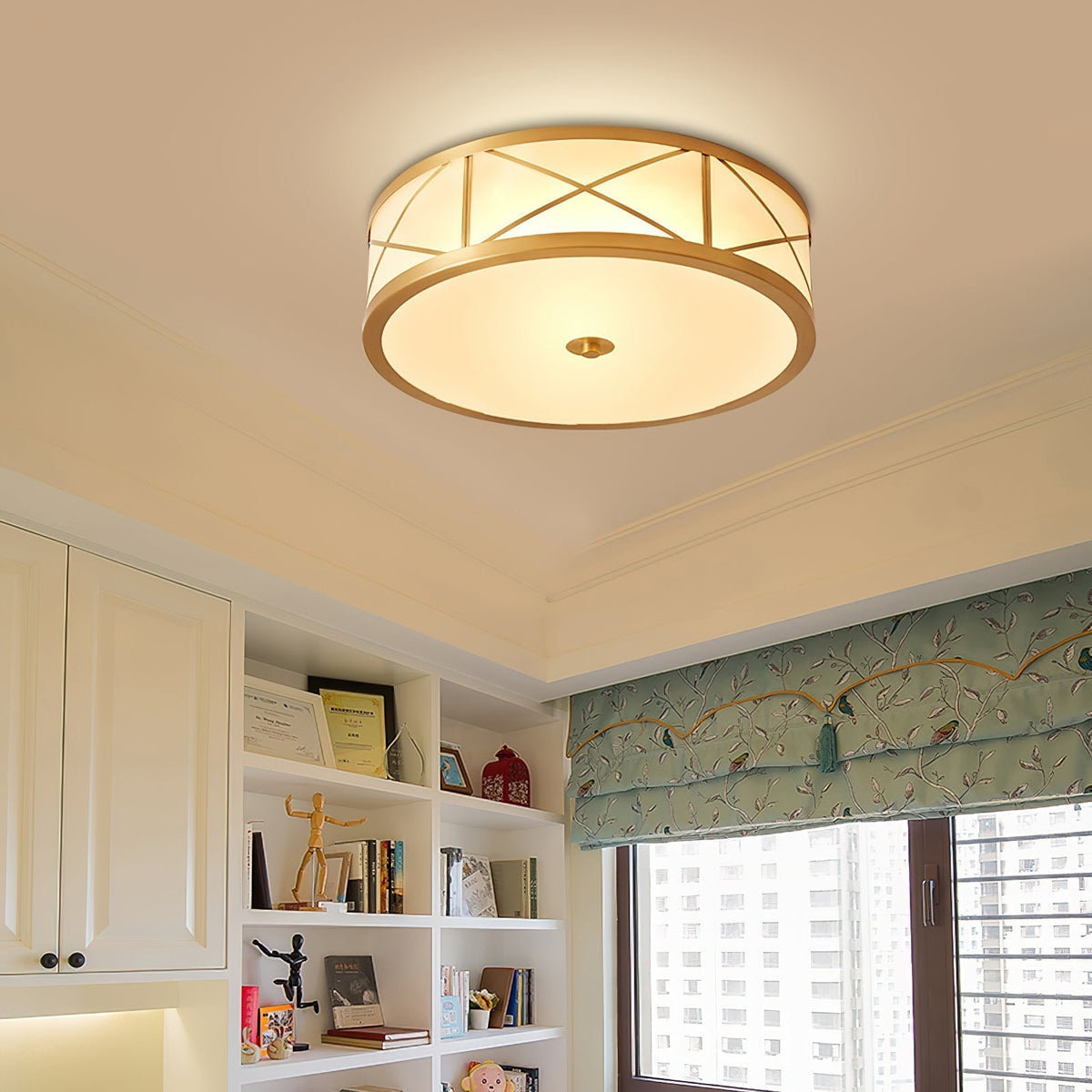 Vovene Brass Glass Ceiling Light