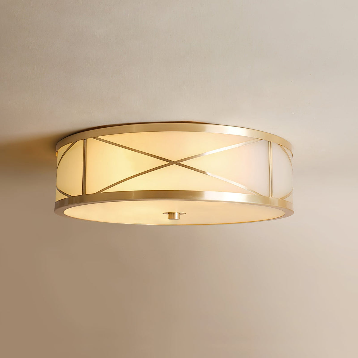 Vovene Brass Glass Ceiling Light