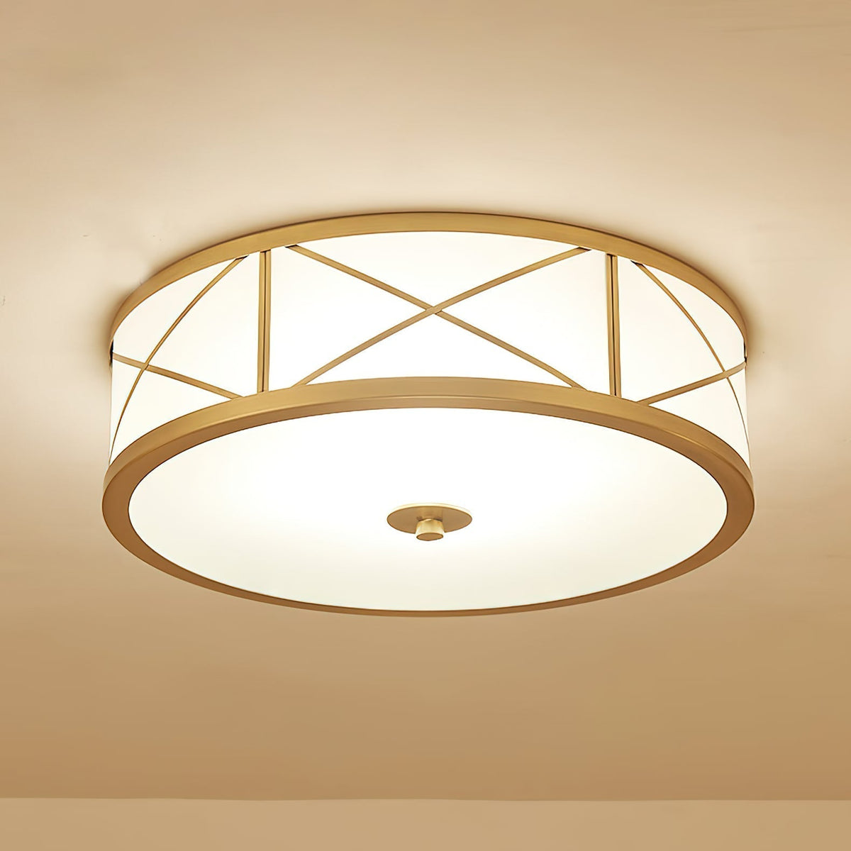 Vovene Brass Glass Ceiling Light