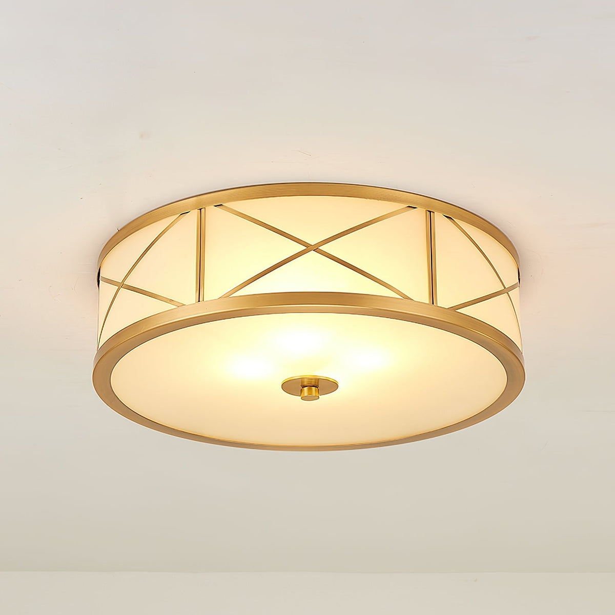 Vovene Brass Glass Ceiling Light