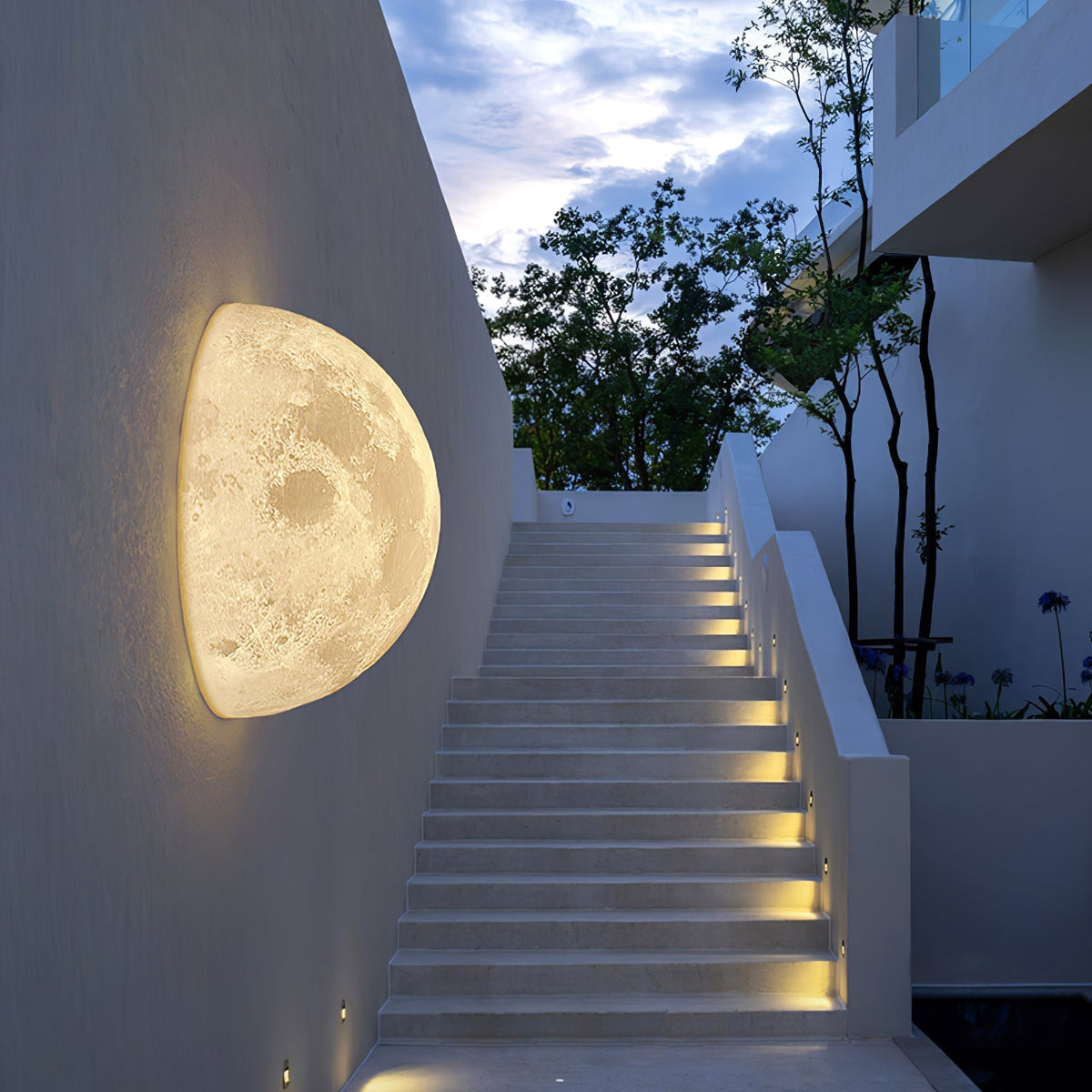 Brivel Nordic Art Moon 3D Plastic Wall Lamp