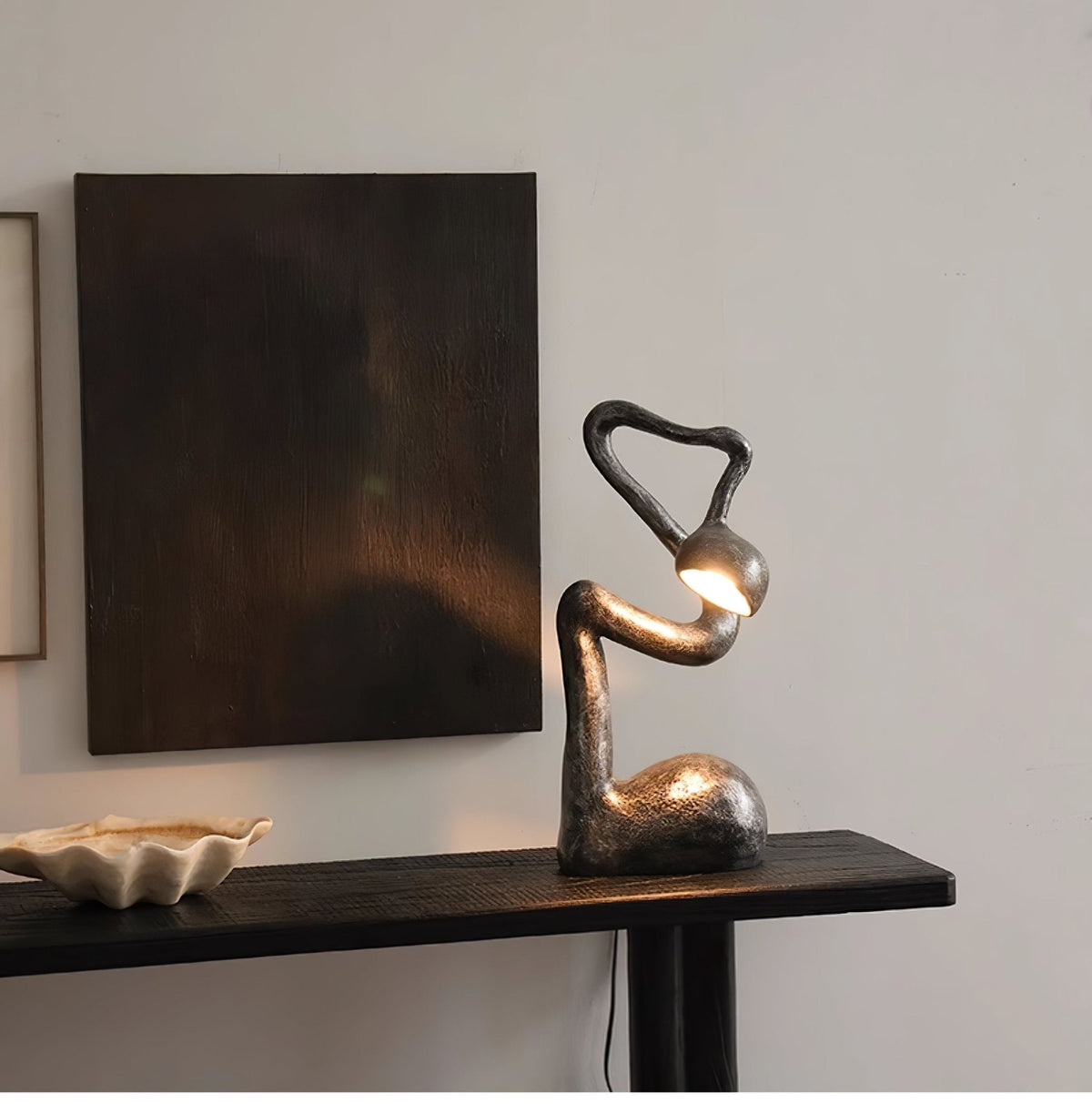 Twist Black Sculptural Table Lamp