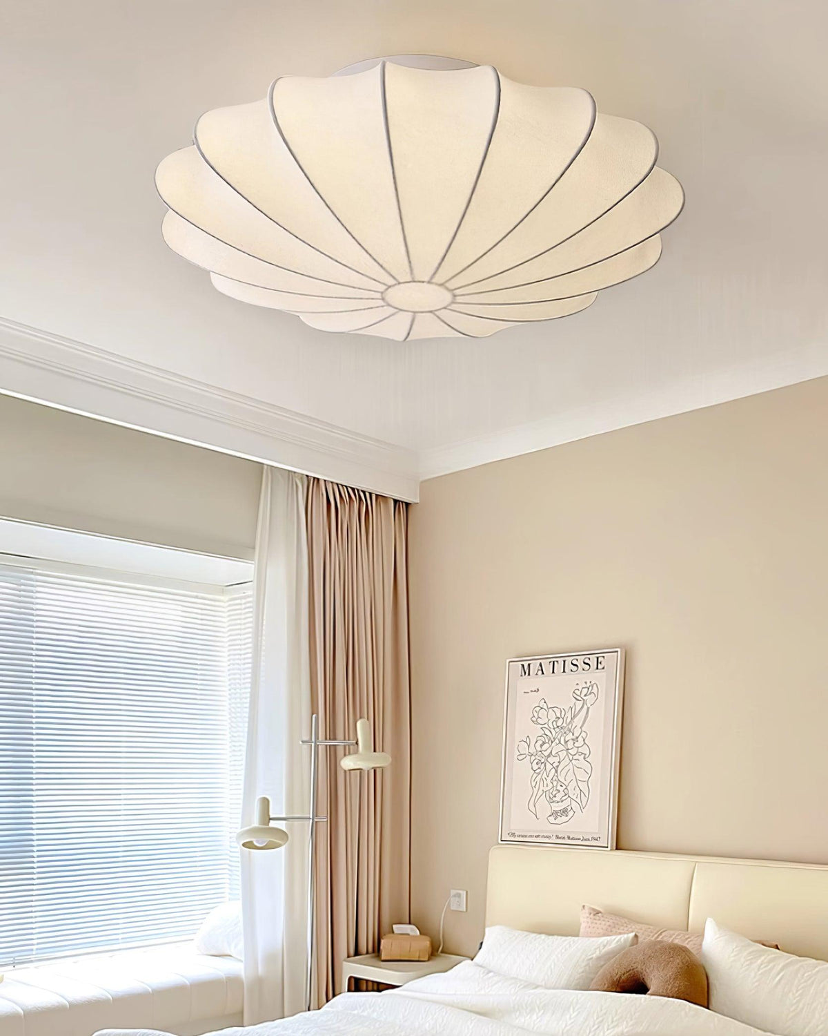 Miriveria Ceiling Lamp Fabric Shell Sculptural Elegant