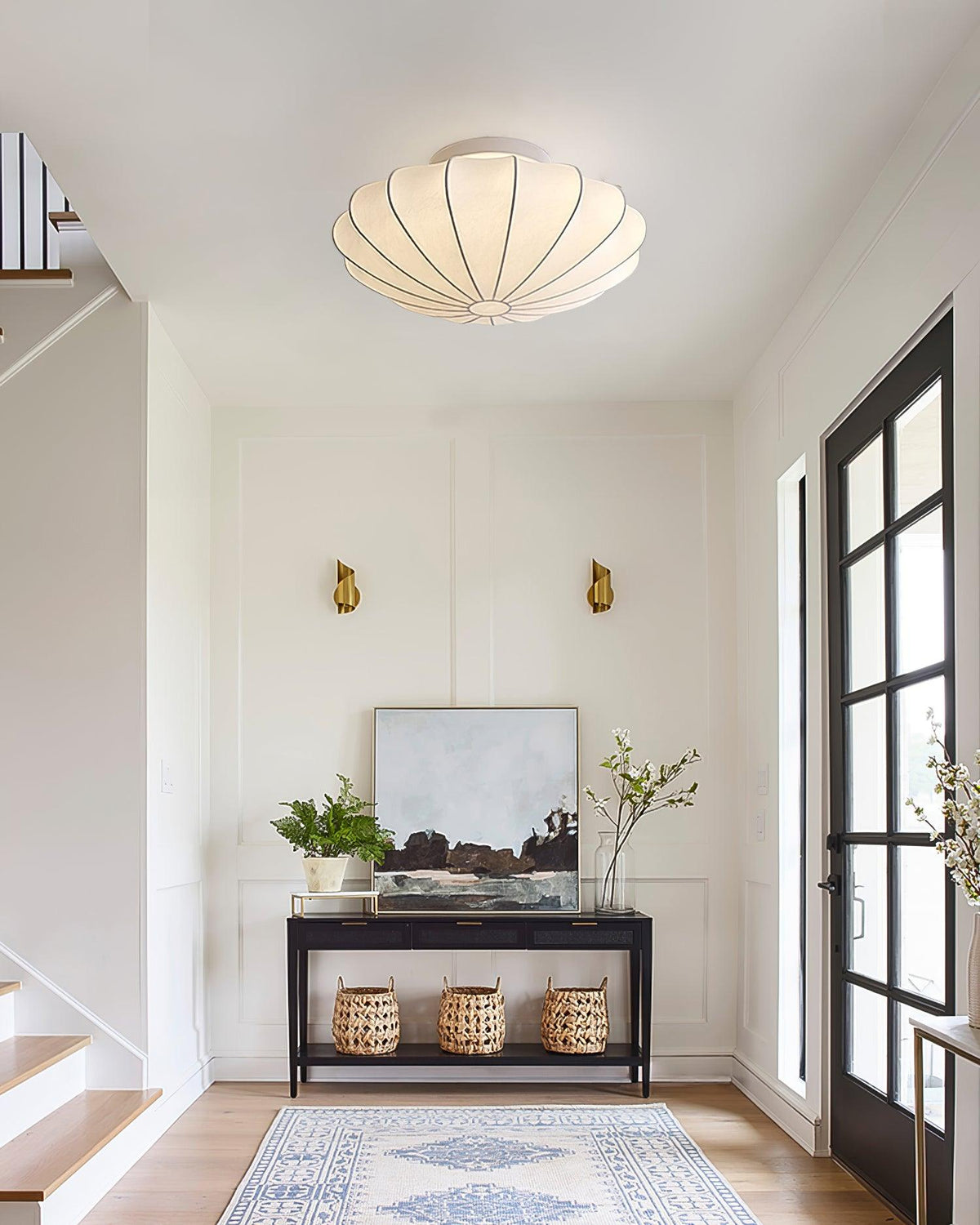 Miriveria Ceiling Lamp Fabric Shell Sculptural Elegant