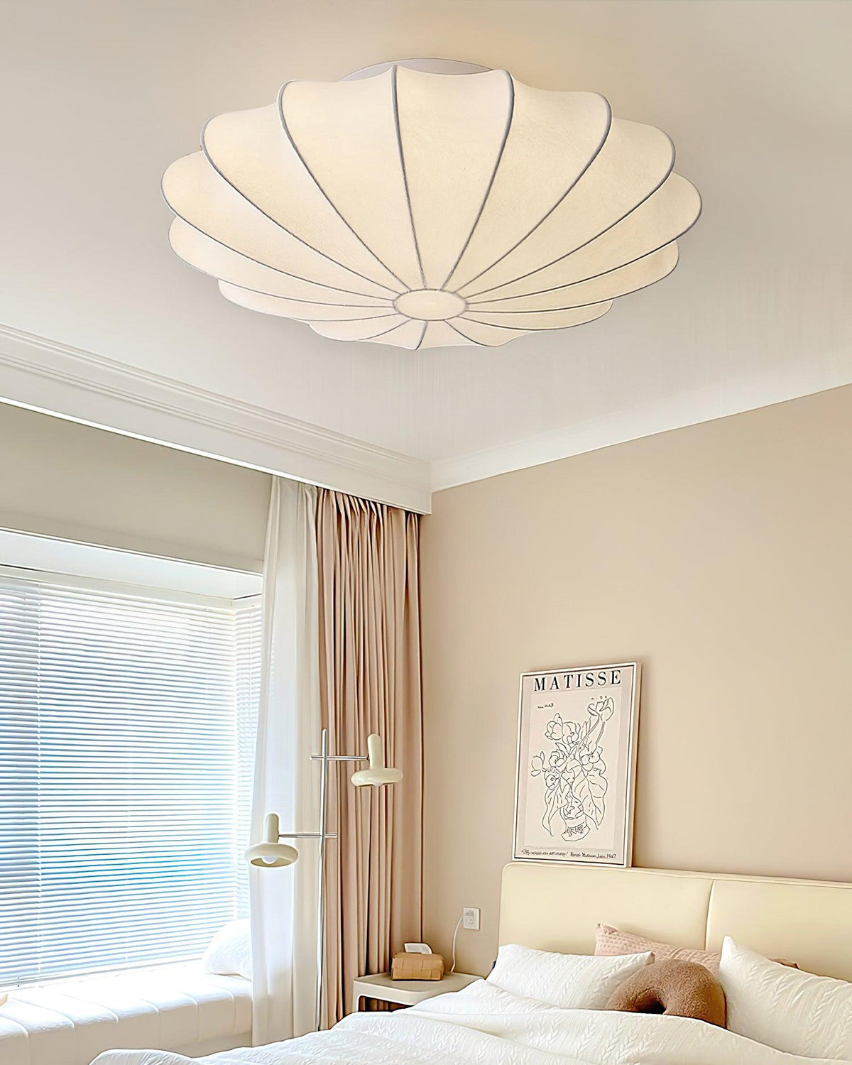 Miriveria Ceiling Lamp Fabric Shell Sculptural Elegant