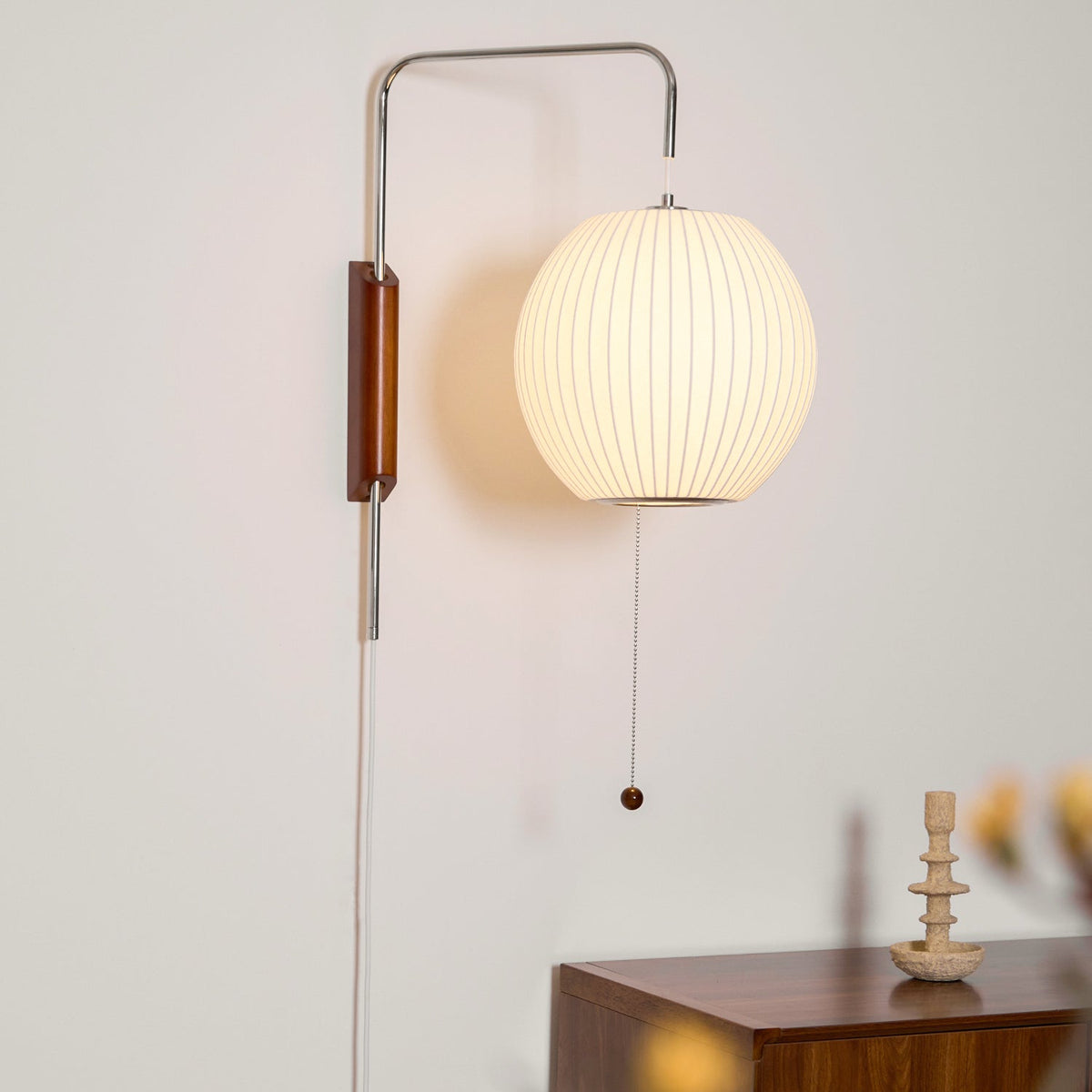 Aldinira Wall Sconce Walnut Ball