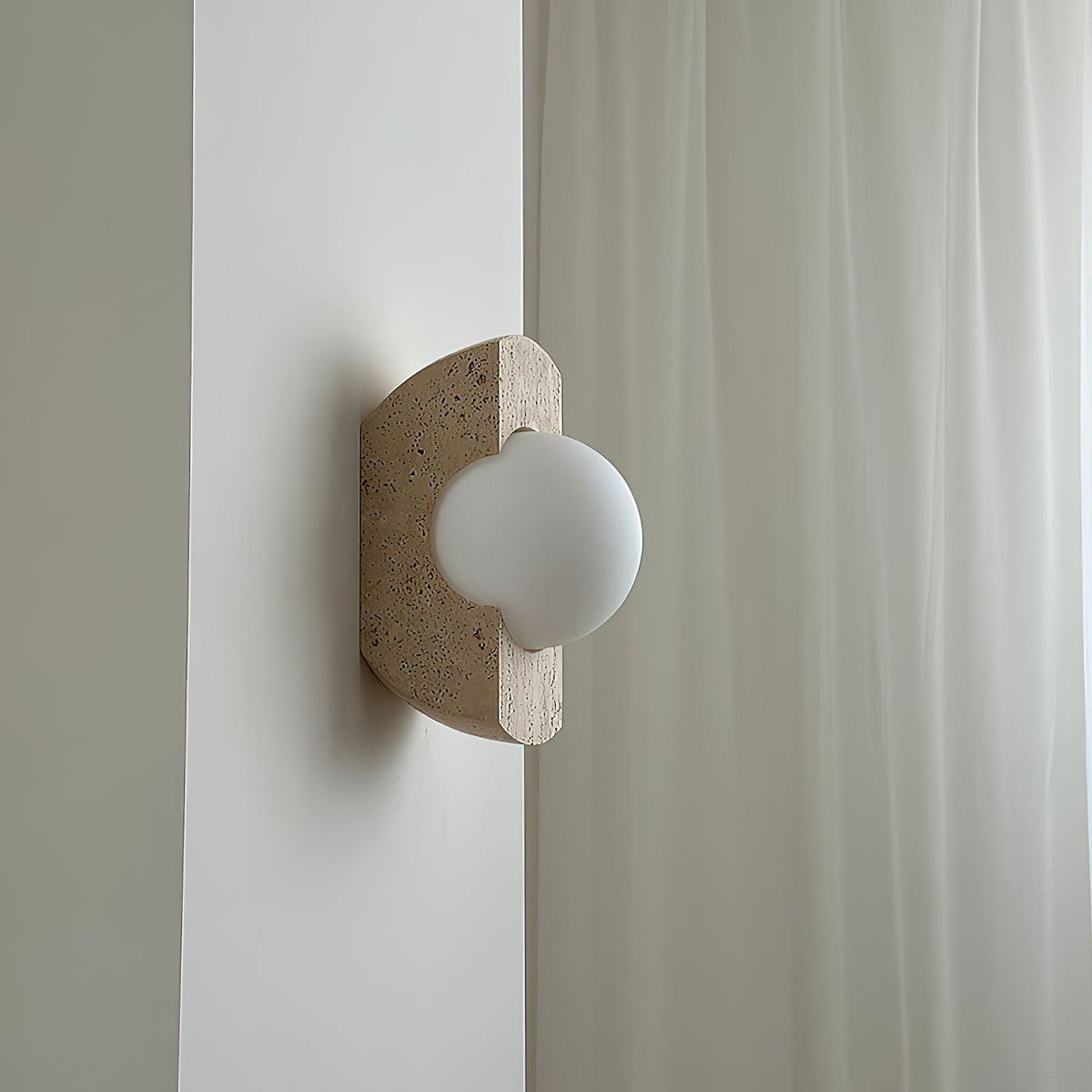 Umaris Travertine Glass Wall Lamp