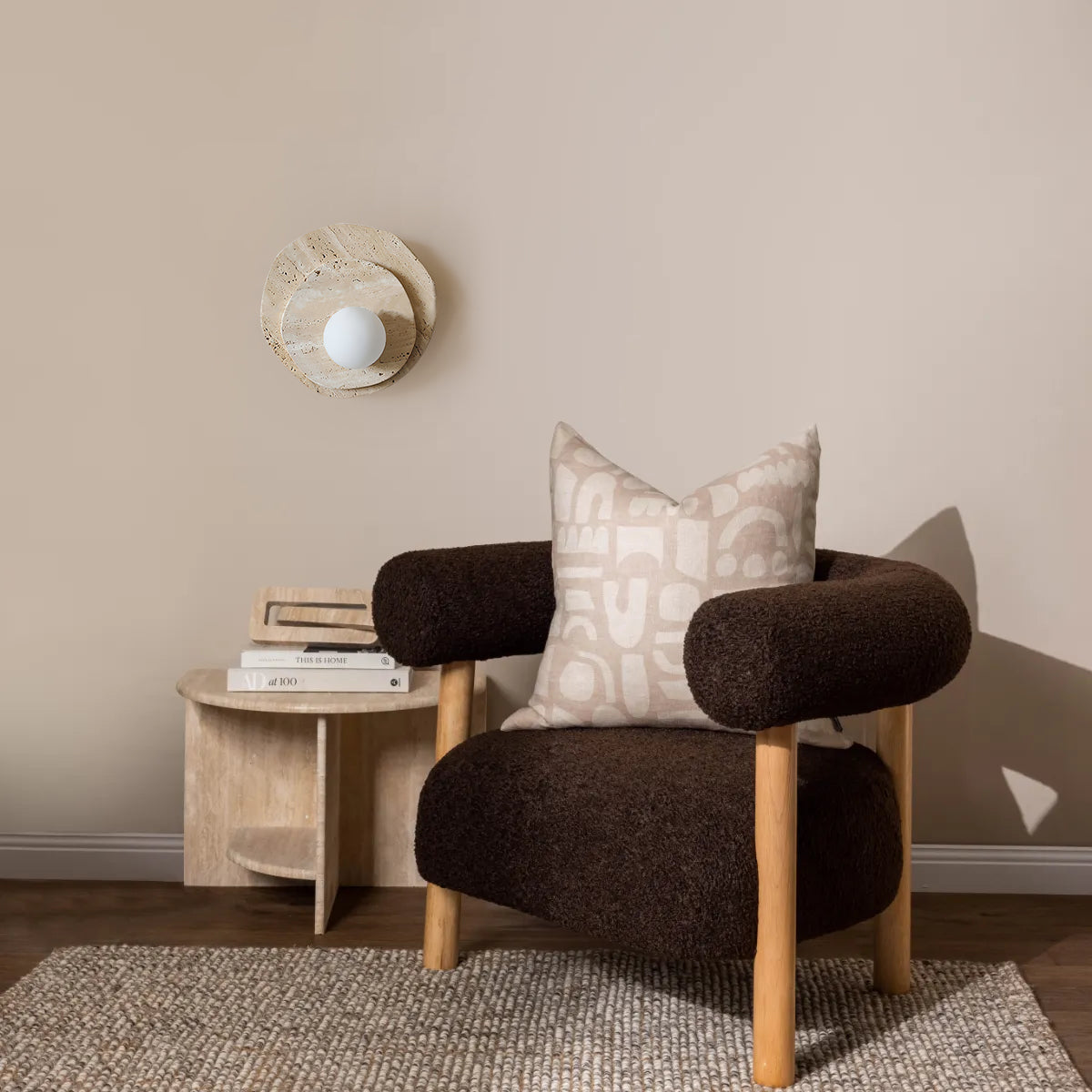 Tavinielle Wall Light Travertine Layered Wabi-sabi Aesthetics