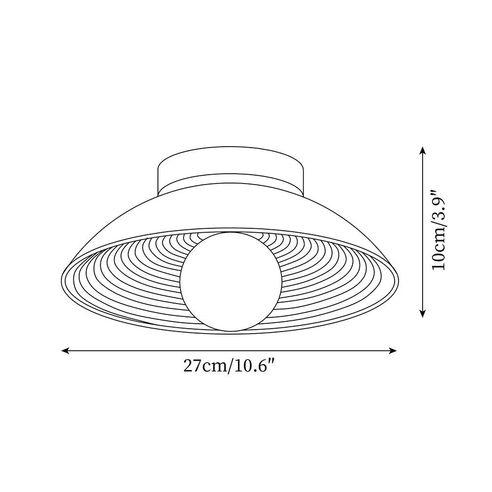 Zira Wooden Flush Mount Ceiling Light with Round Globe