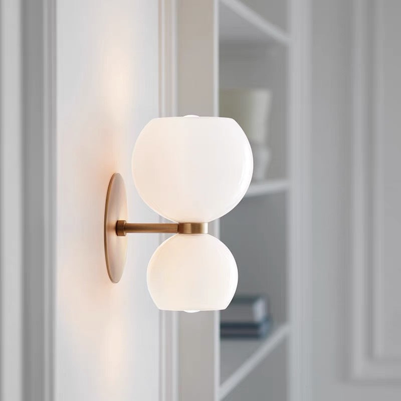 Salubora Modern Hourglass LED Wall Lamp Metal/Glass White Living Room