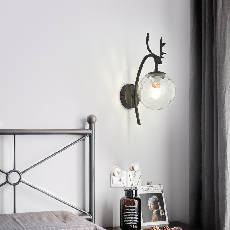 Duruson Modern Art-Deco Deer Bedside Wall Lamp, Black/Gold