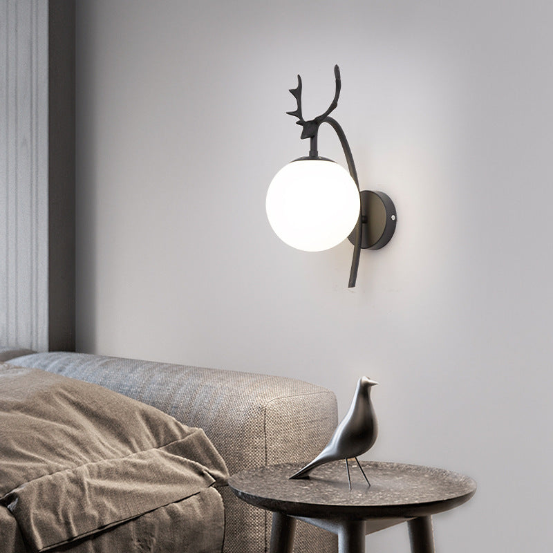Duruson Modern Art-Deco Deer Bedside Wall Lamp, Black/Gold