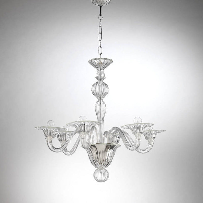 Subugiro Chandelier Retro Glass Yellow&Green&Clear