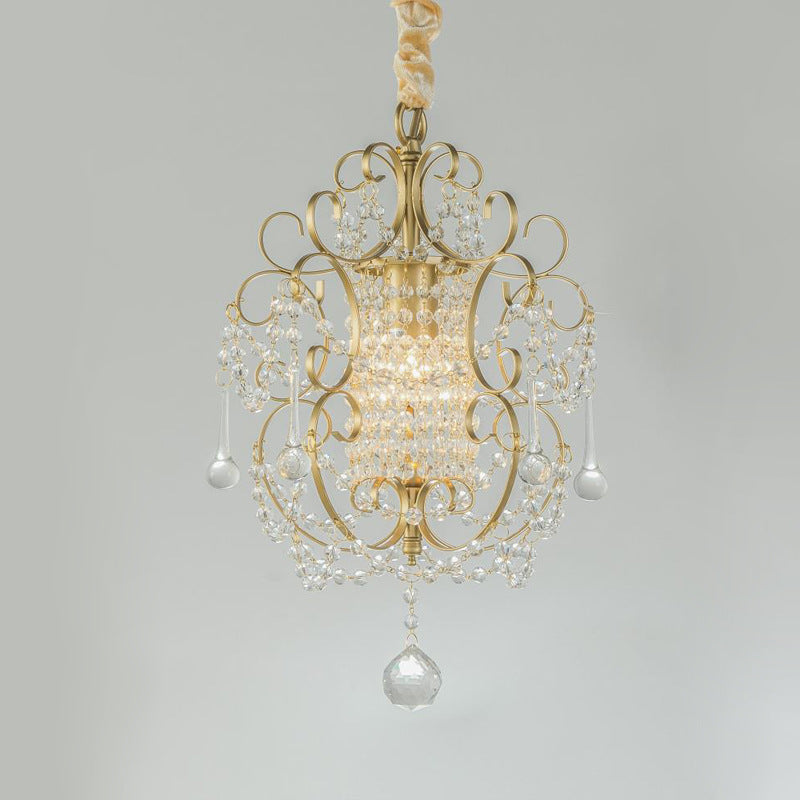 Gugevori Modern Metal Crystal Pendant Light Bedroom