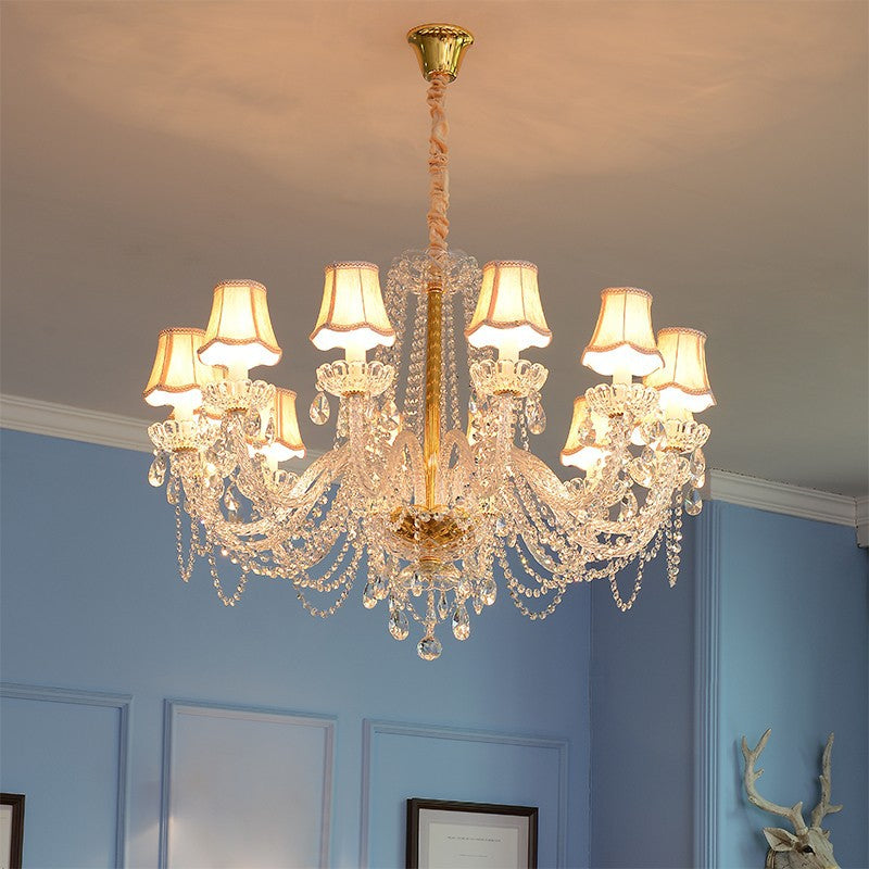 Mipudoto LED Chandelier Crystal Metal Glass Living Room Bedroom