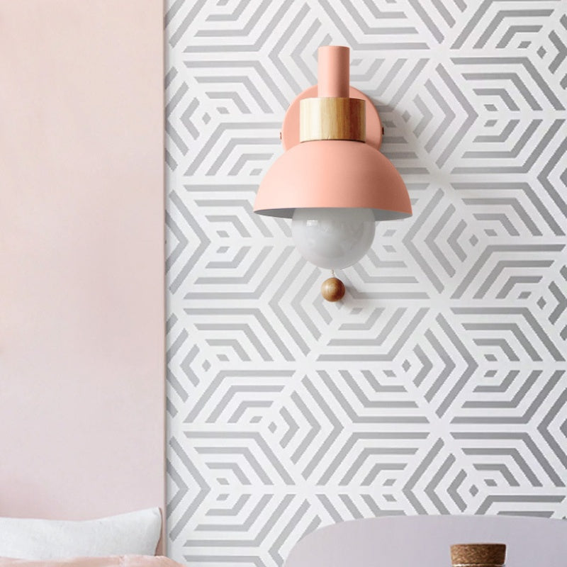 Pilinaka Modern LED Wall Lamp Metal Glass Bedroom White/Yellow/Pink/Green
