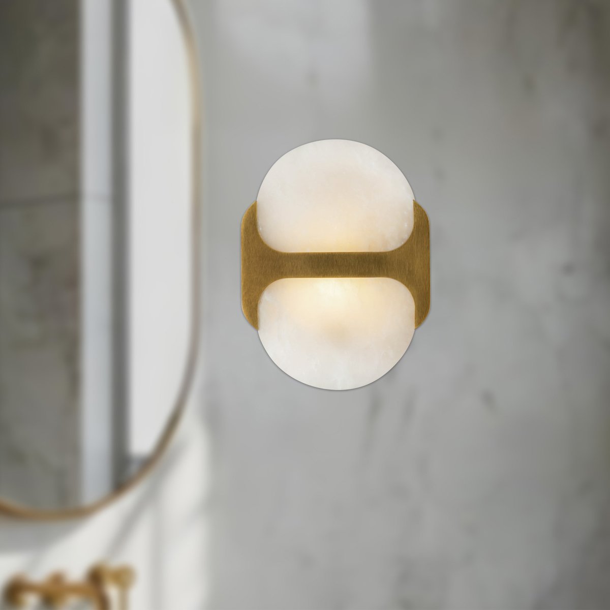 Ulthaora Double Globe Alabaster Wall Ligh