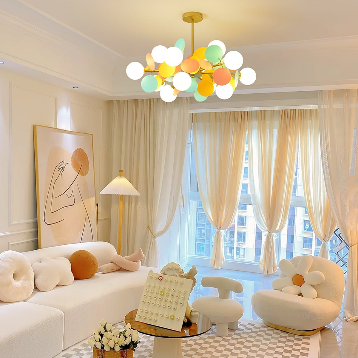 Tide Chandelier Off White Tree Eight Open Shades