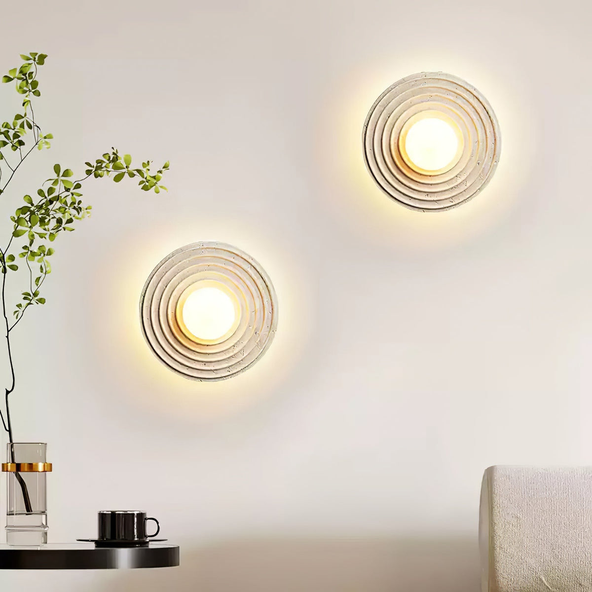 Zelirara Concentric Travertine Wall Light