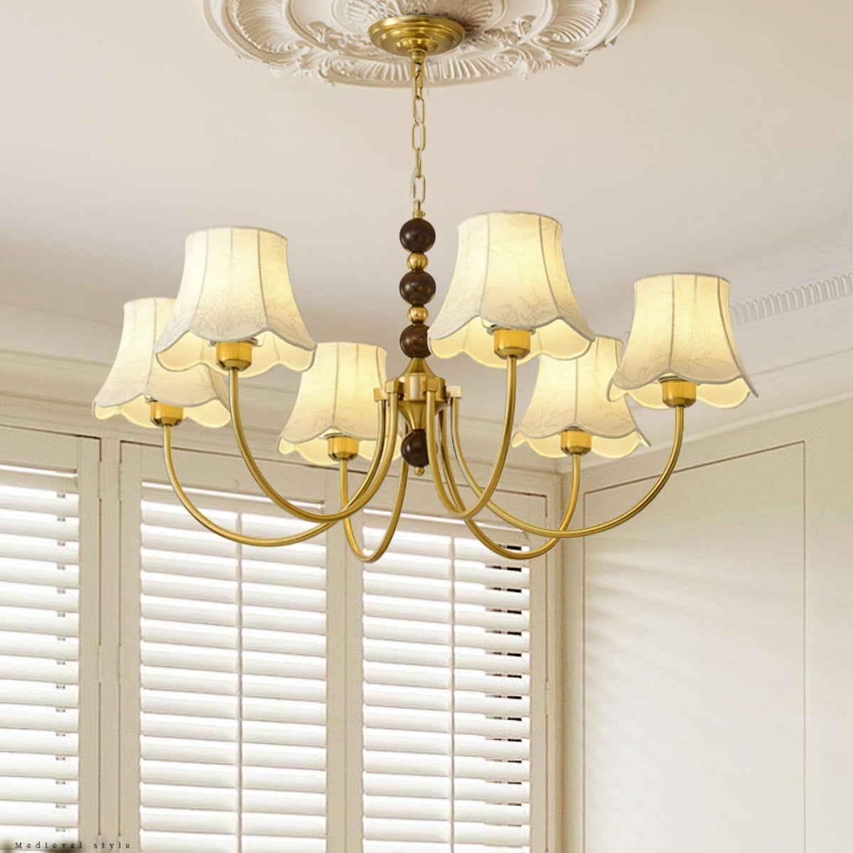 Orchid Chandelier Fabric Golden