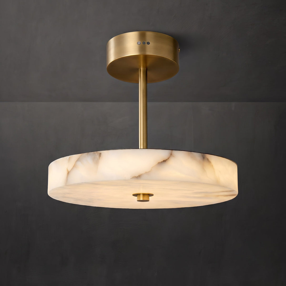 Nivisena Alabaster Semi-Flush Mount