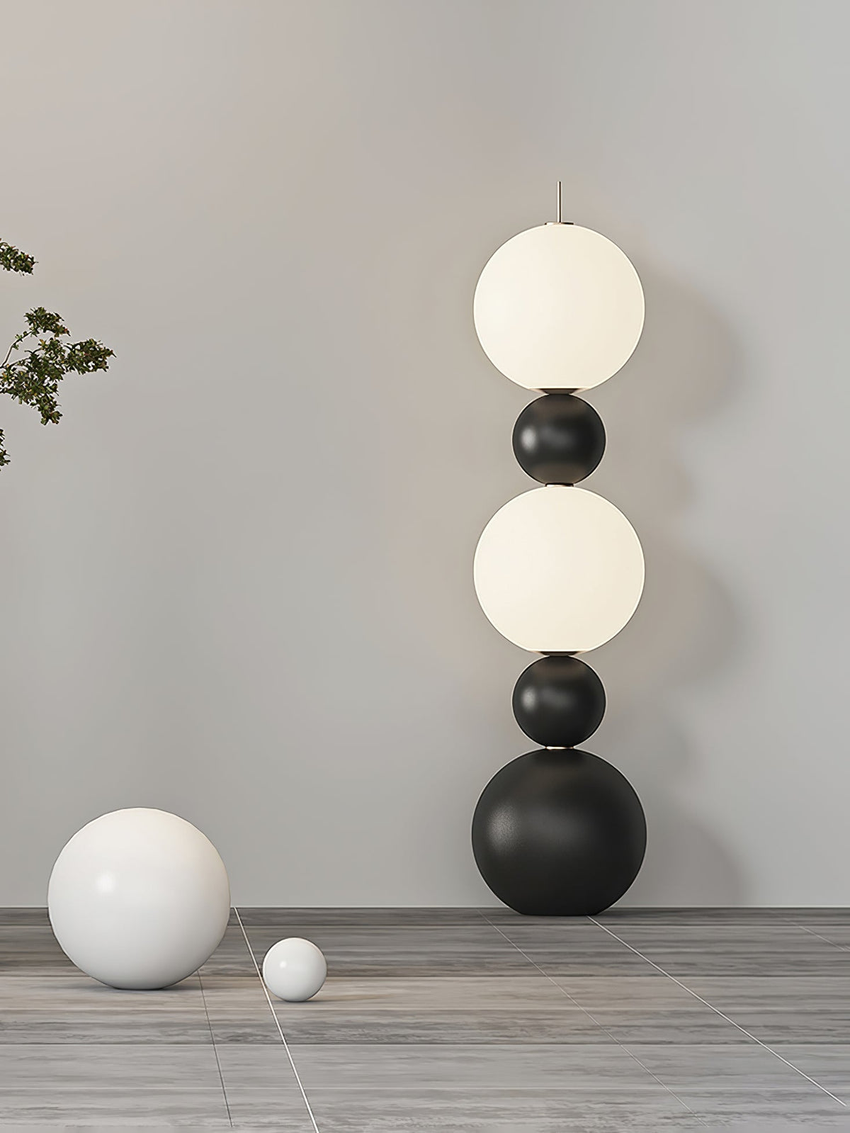 Ervynel Spherical Black Floor Lamp