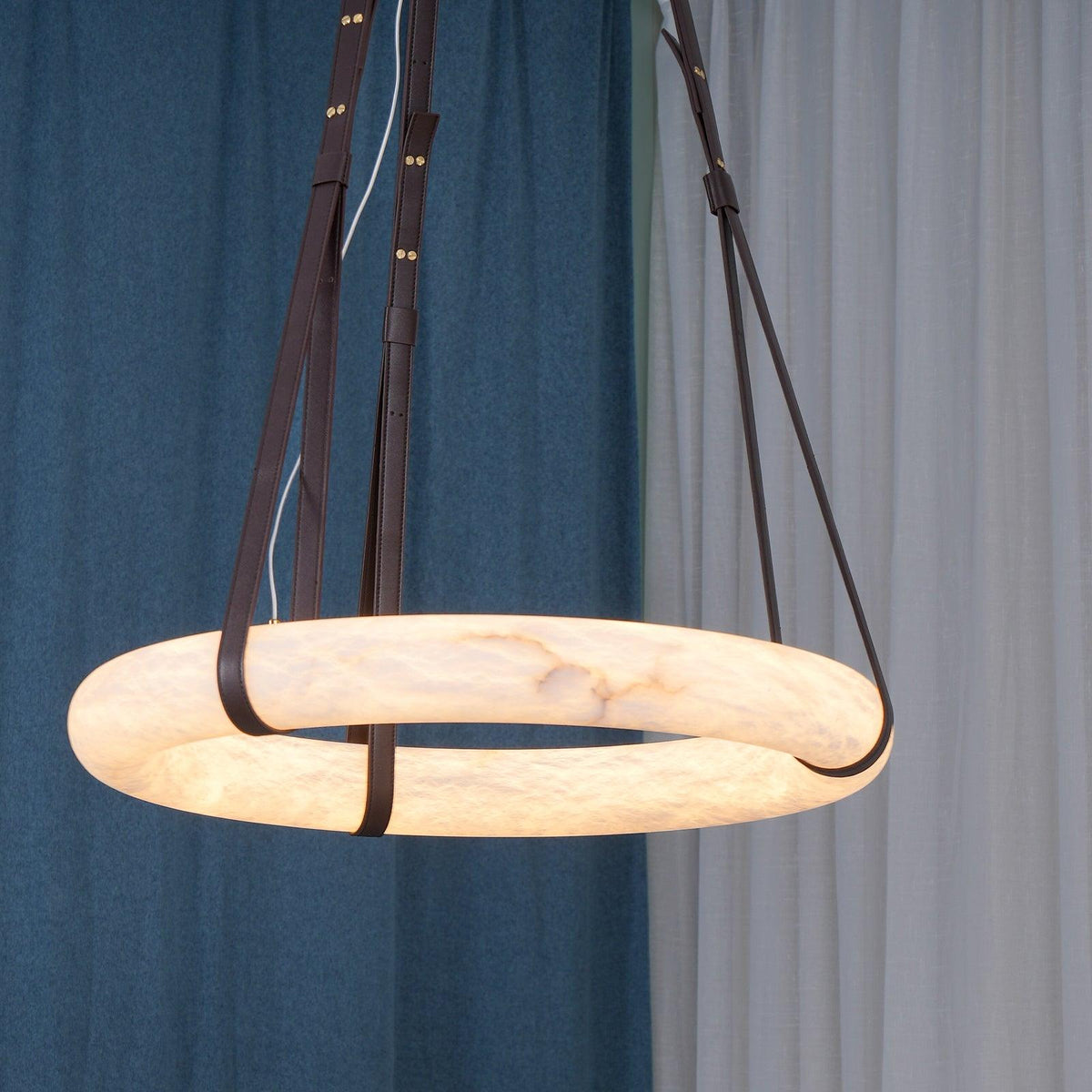 Lixor Alabaster Chandeliers Ring Leather Strap Version A