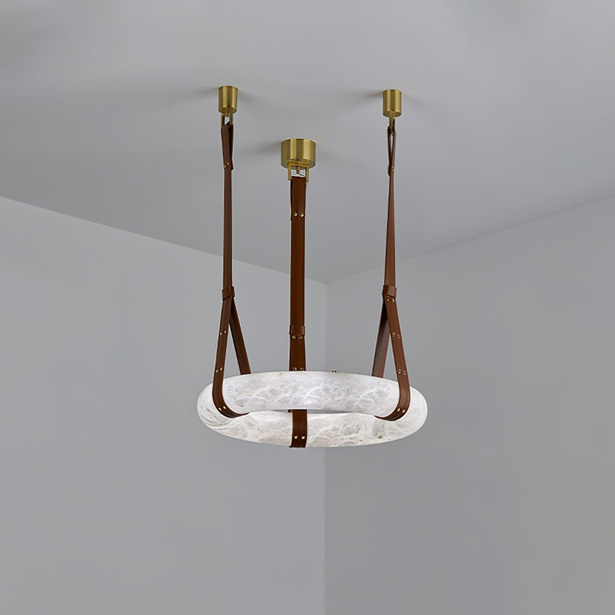 Oslo Pendant Light Alabaster Ring Straps Scandinavian
