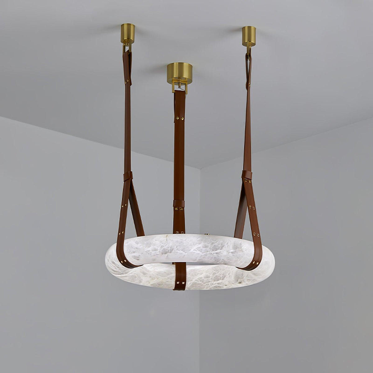 Oslo Pendant Light Alabaster Ring Straps Scandinavian