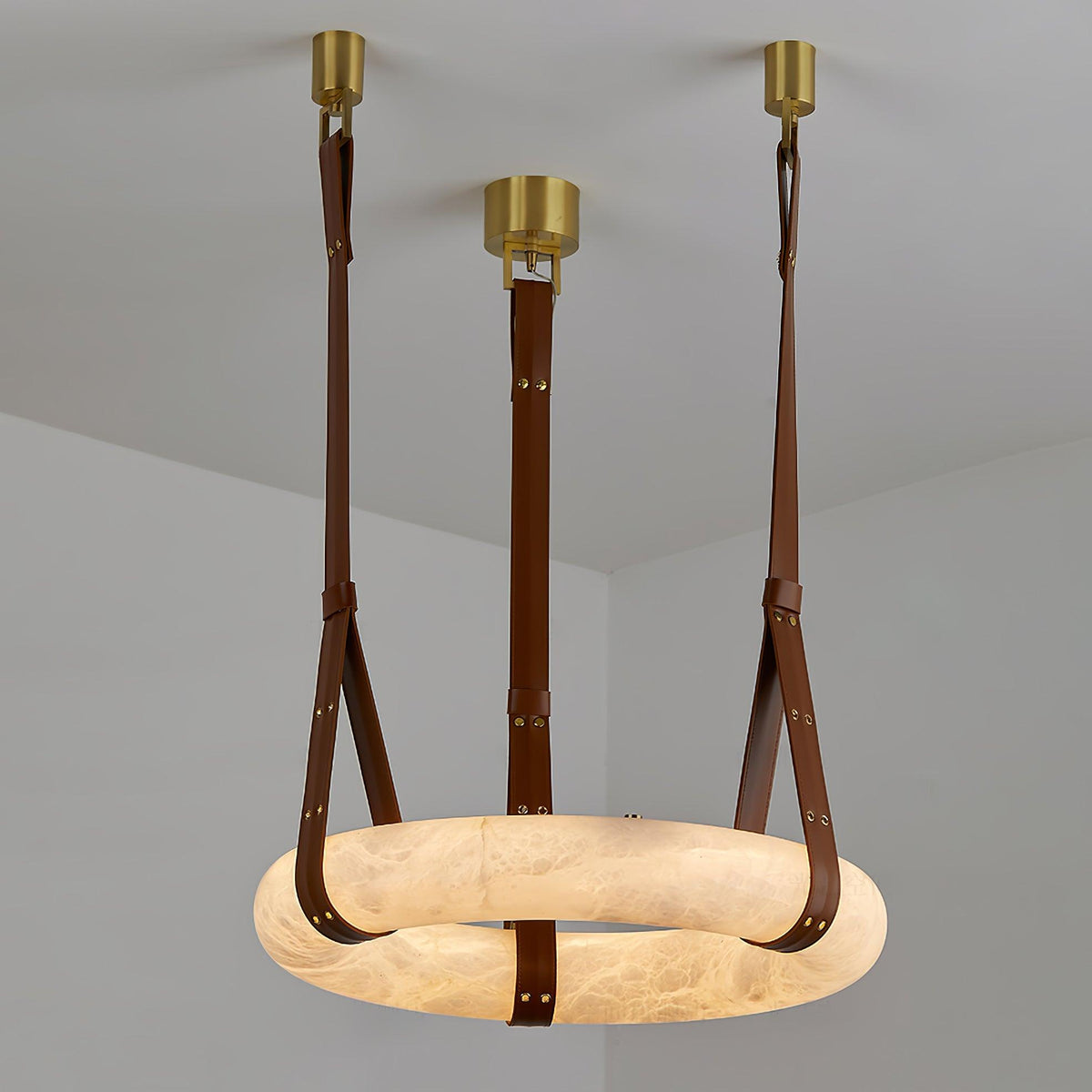 Oslo Pendant Light Alabaster Ring Straps Scandinavian