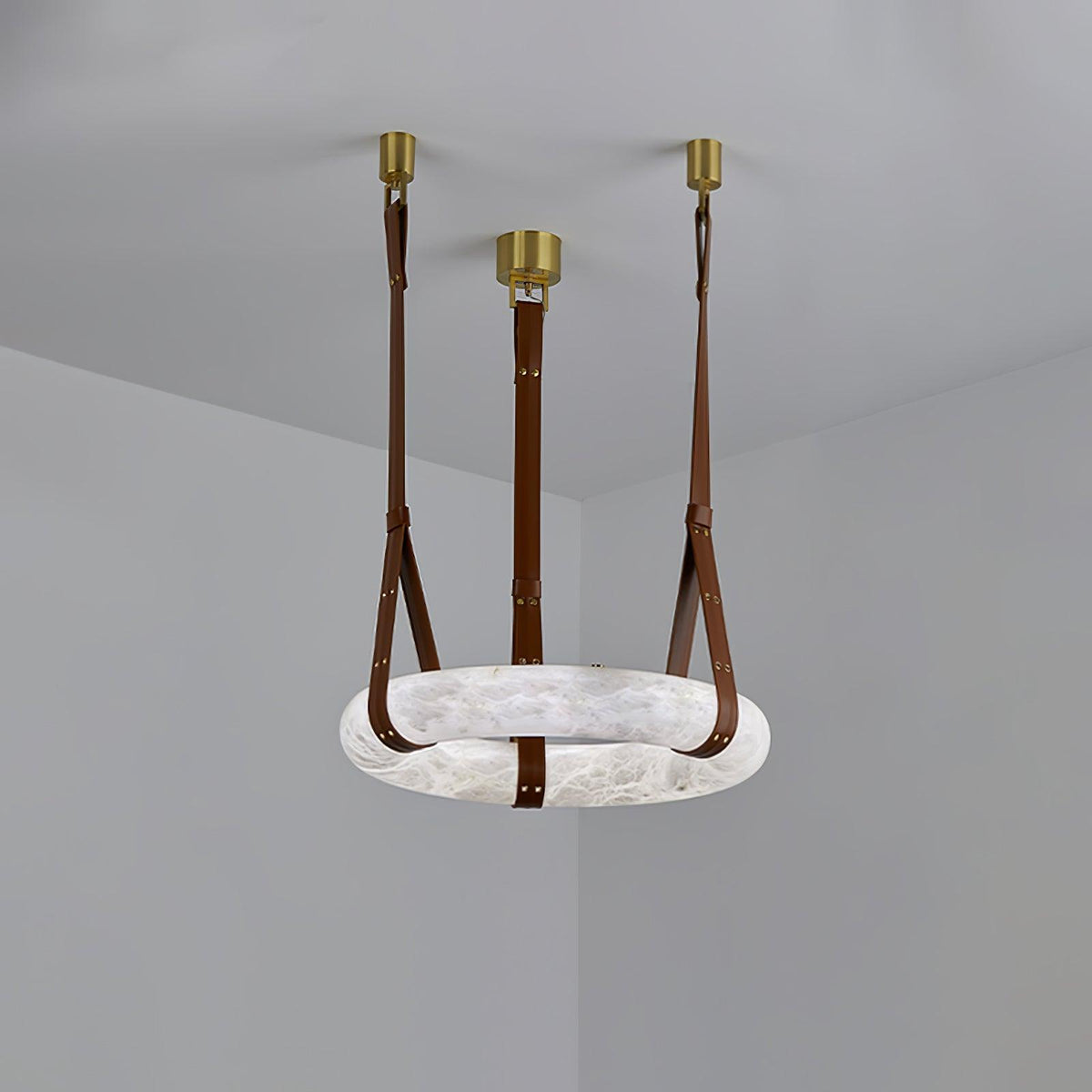Oslo Pendant Light Alabaster Ring Straps Scandinavian