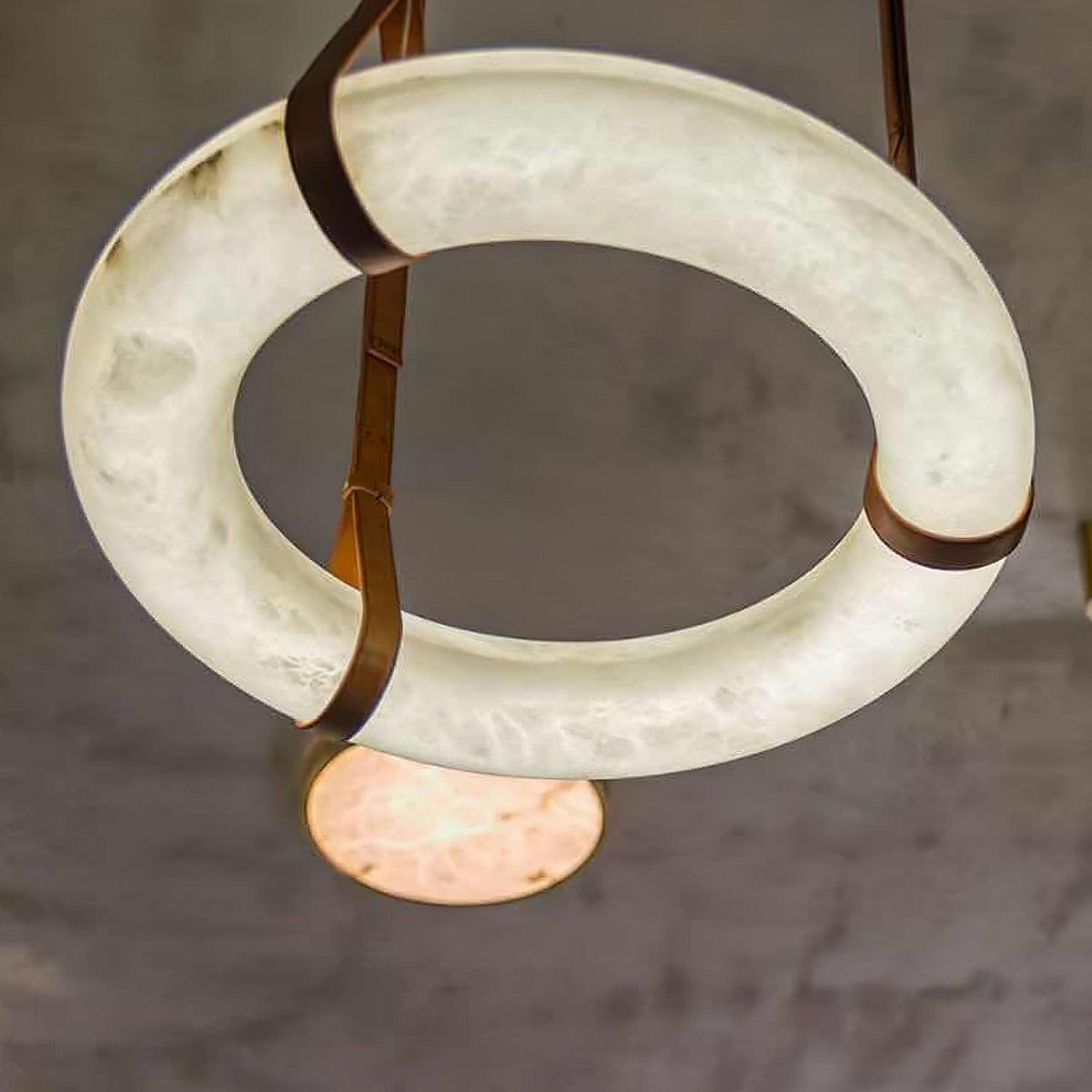 Oslo Pendant Light Alabaster Ring Straps Scandinavian
