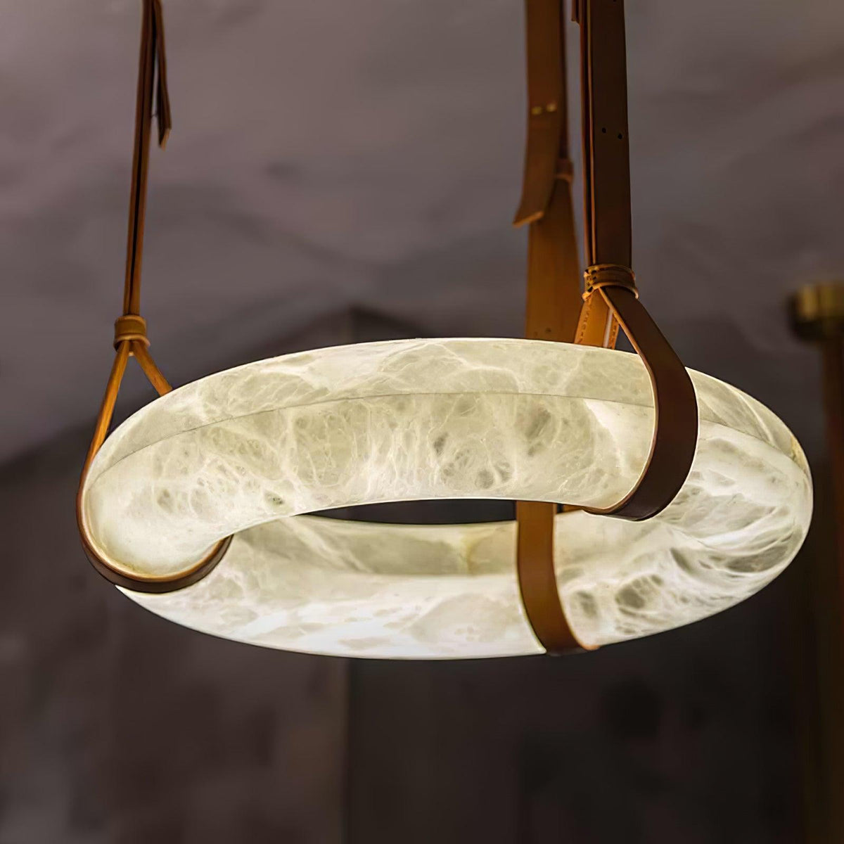 Oslo Pendant Light Alabaster Ring Straps Scandinavian