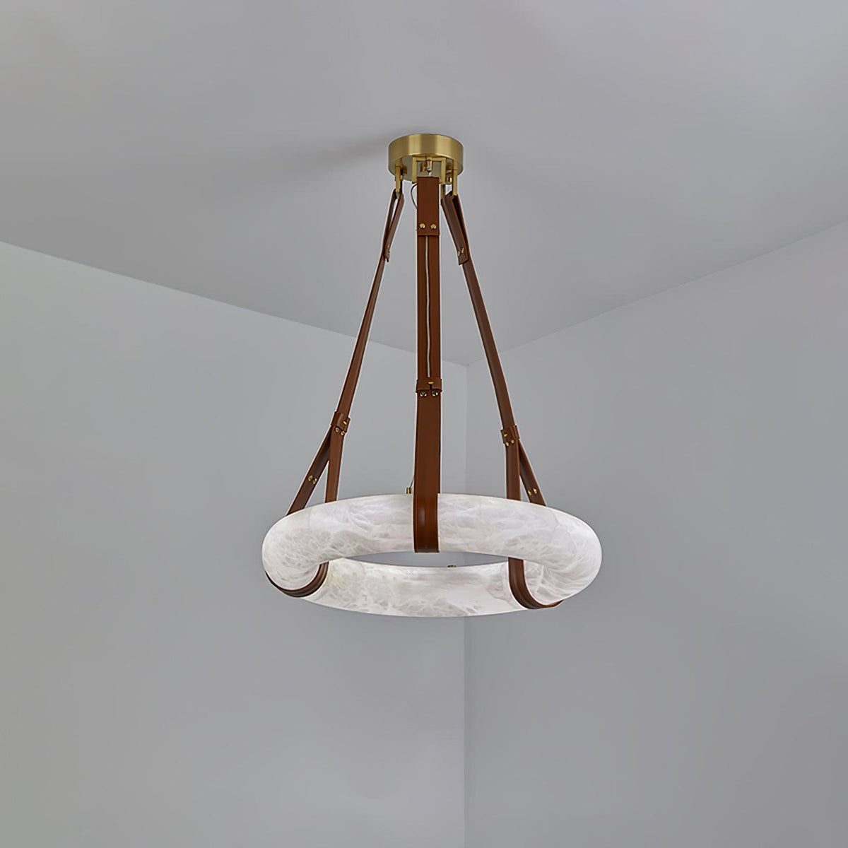 Oslo Pendant Light Alabaster Ring Straps Scandinavian