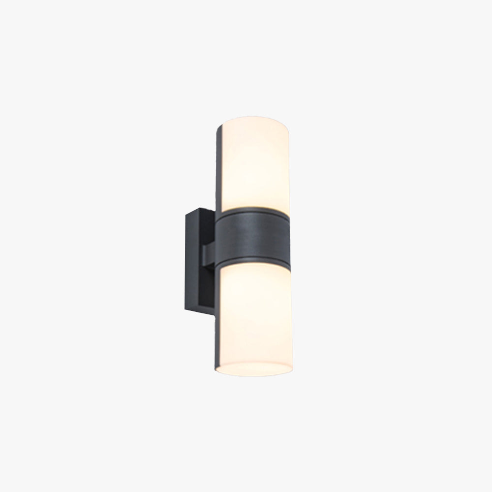 Fumarer Modern Cylindrical Metal/ Rotatable Outdoor Waterproof Wall Lamp, Black/White