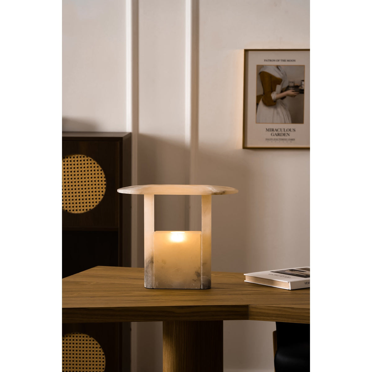Pagoda Alabaster Table Lamp