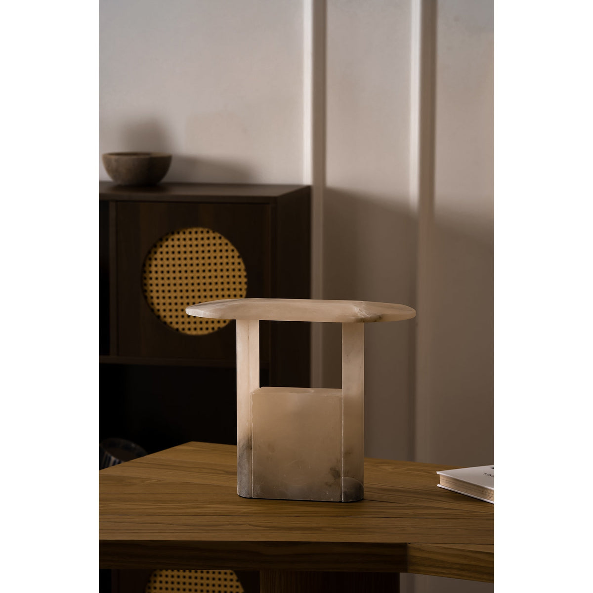 Pagoda Alabaster Table Lamp