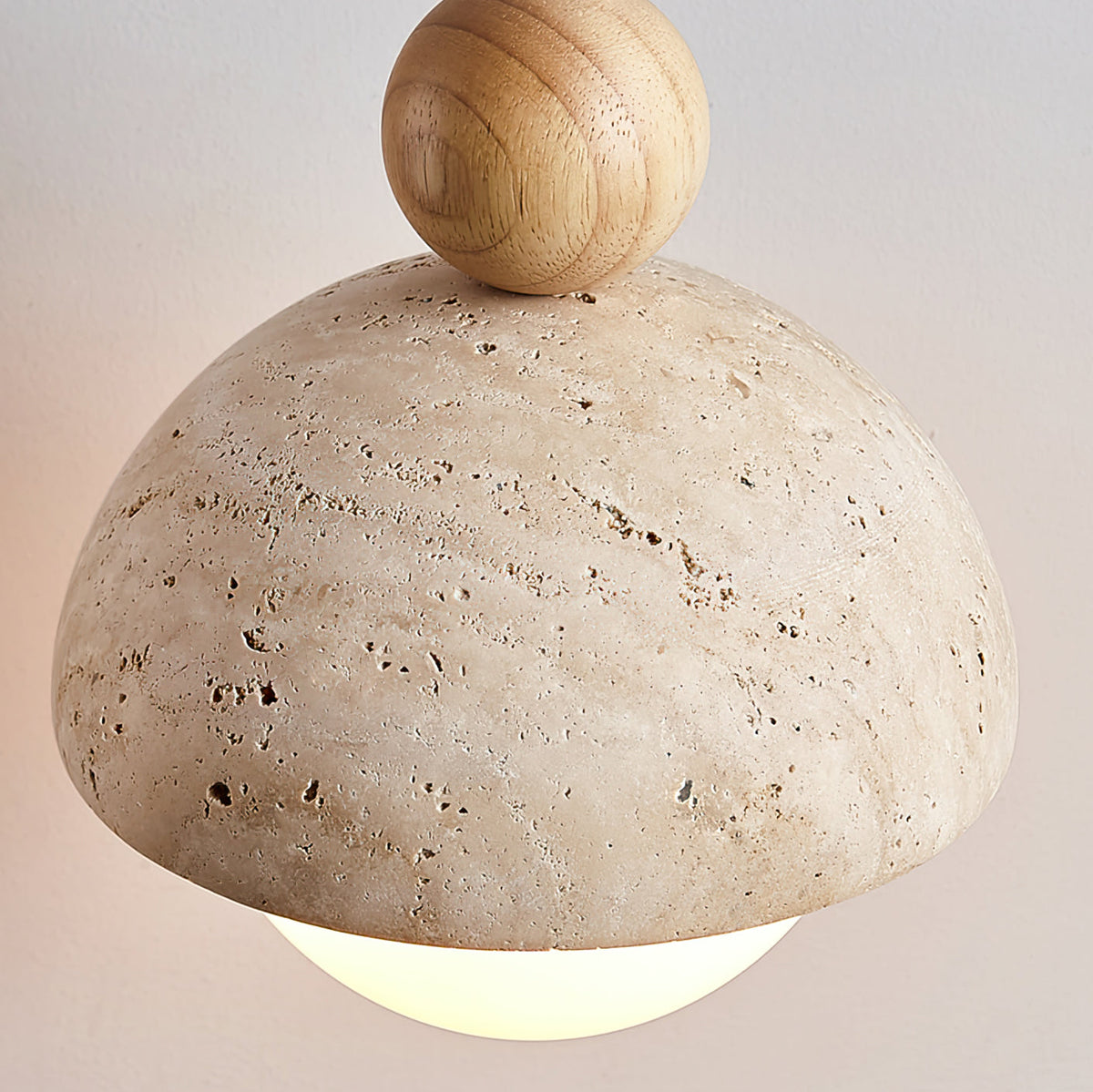 Dimerak Pendant Light Travertine Dome Glass