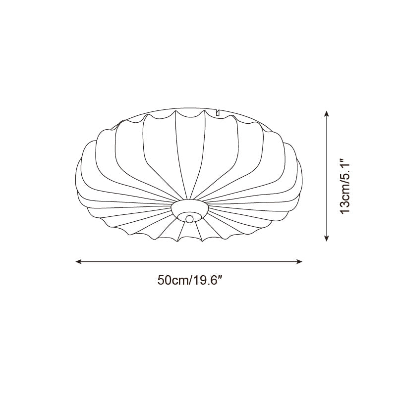 Rosemary Fabric Shade Pleated Ceiling Lamp