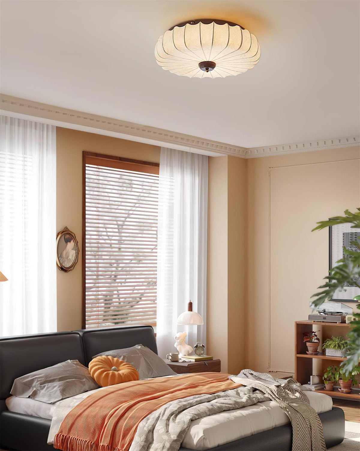 Rosemary Fabric Shade Pleated Ceiling Lamp