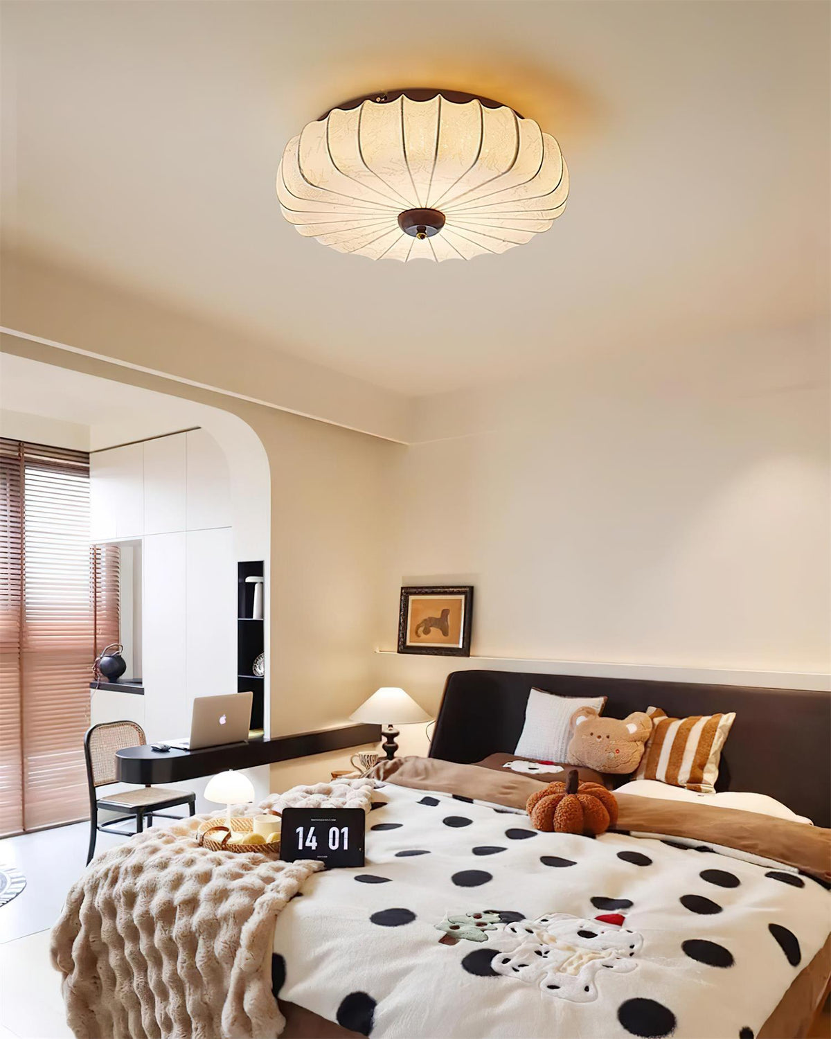 Rosemary Fabric Shade Pleated Ceiling Lamp
