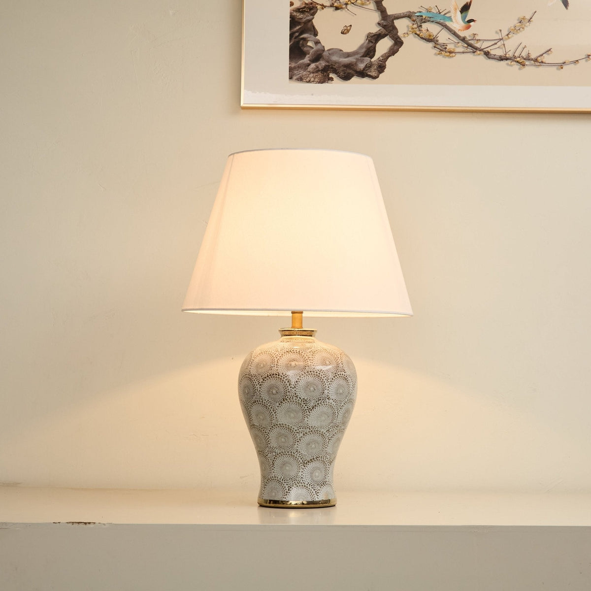Patterned Ceramic Vase Table Lamp