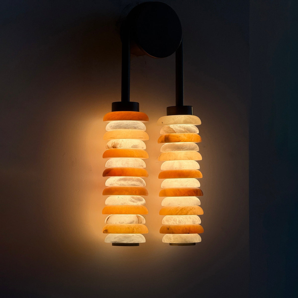 Double Modern Alabaster Wall Lamp
