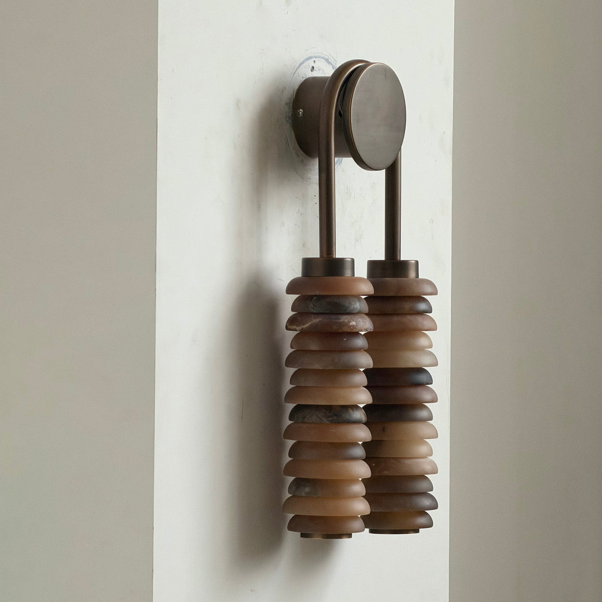 Double Modern Alabaster Wall Lamp